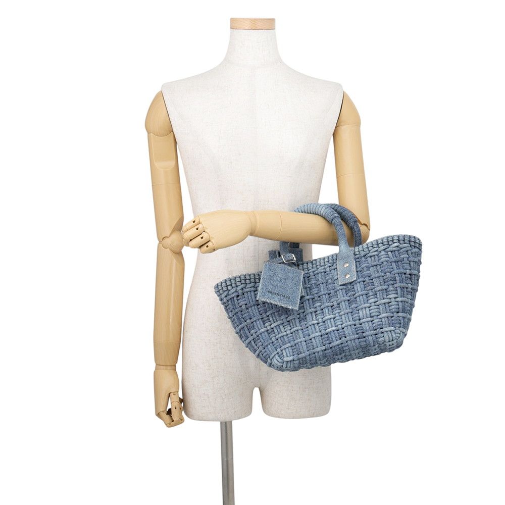 Balenciaga Bistro XS Denim Basket 2-Way Shoulder Bag — view 4