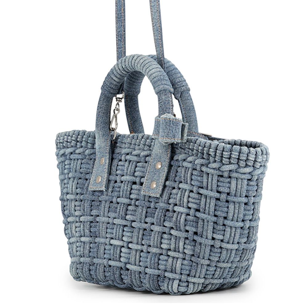 Balenciaga Bistro XS Denim Basket 2-Way Shoulder Bag — view 2