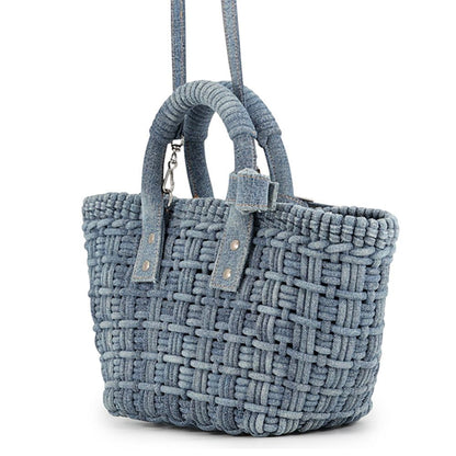 Balenciaga Bistro XS Denim Basket 2-Way Shoulder Bag — view 2
