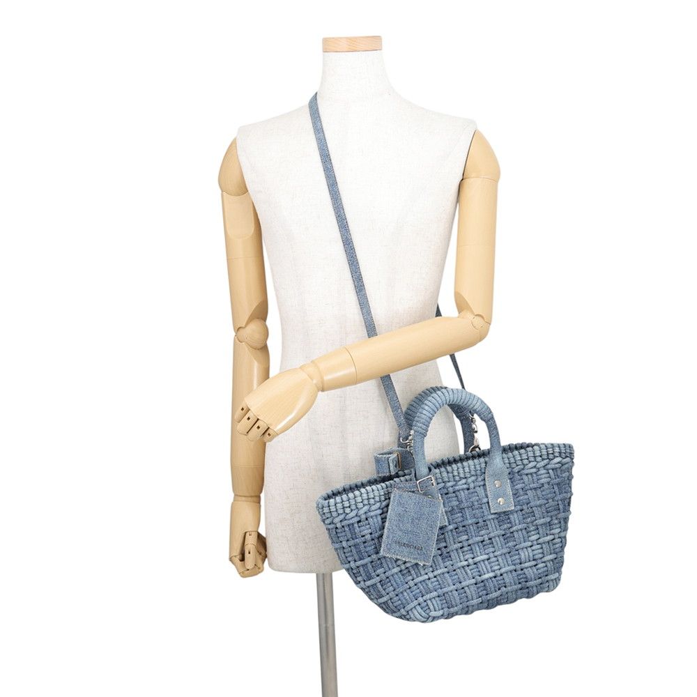Balenciaga Bistro XS Denim Basket 2-Way Shoulder Bag — view 5