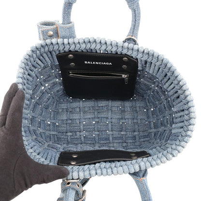 Balenciaga Bistro XS Denim Basket 2-Way Shoulder Bag — view 6