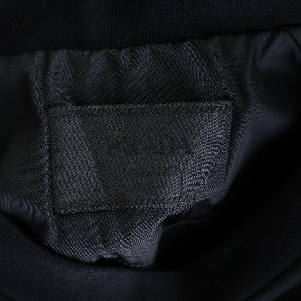 Prada Leather Cut Replacement Bonded Sweatshirt Black — view 6