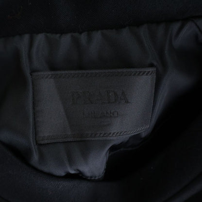 Prada Leather Cut Replacement Bonded Sweatshirt Black — view 6