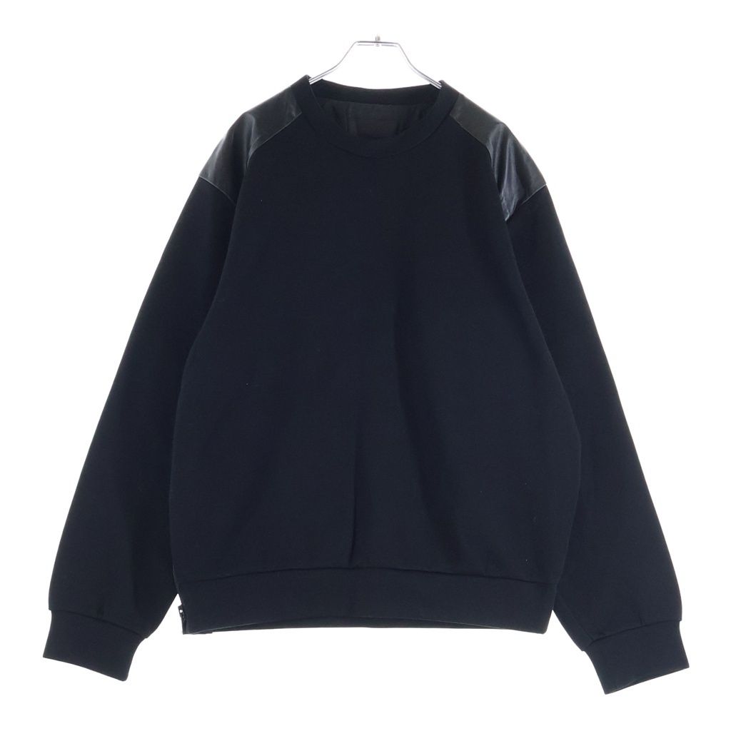 Prada Leather Cut Replacement Bonded Sweatshirt Black