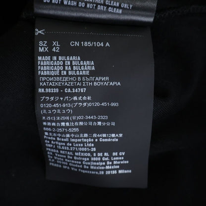 Prada Leather Cut Replacement Bonded Sweatshirt Black — view 8