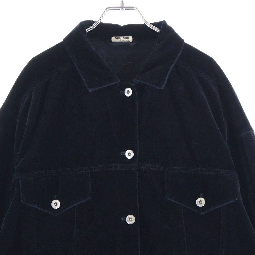 Miu Miu Tour Velvet Jacket Tracker Black — view 3
