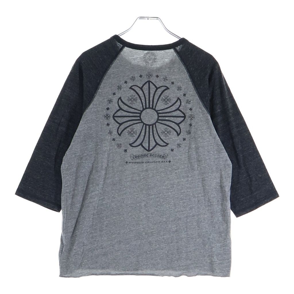 Chrome Hearts CH Plus Henley Neck Raglan T-Shirt Gray
