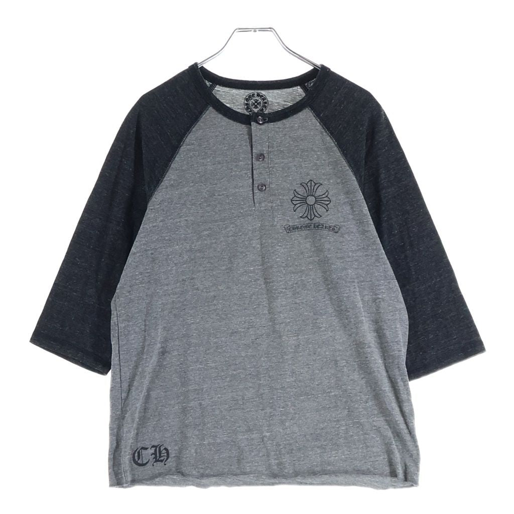 Chrome Hearts CH Plus Henley Neck Raglan T-Shirt Gray — view 2