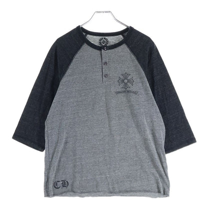 Chrome Hearts CH Plus Henley Neck Raglan T-Shirt Gray — view 2