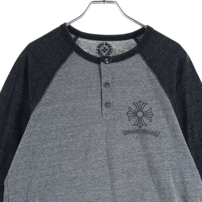 Chrome Hearts CH Plus Henley Neck Raglan T-Shirt Gray — view 3