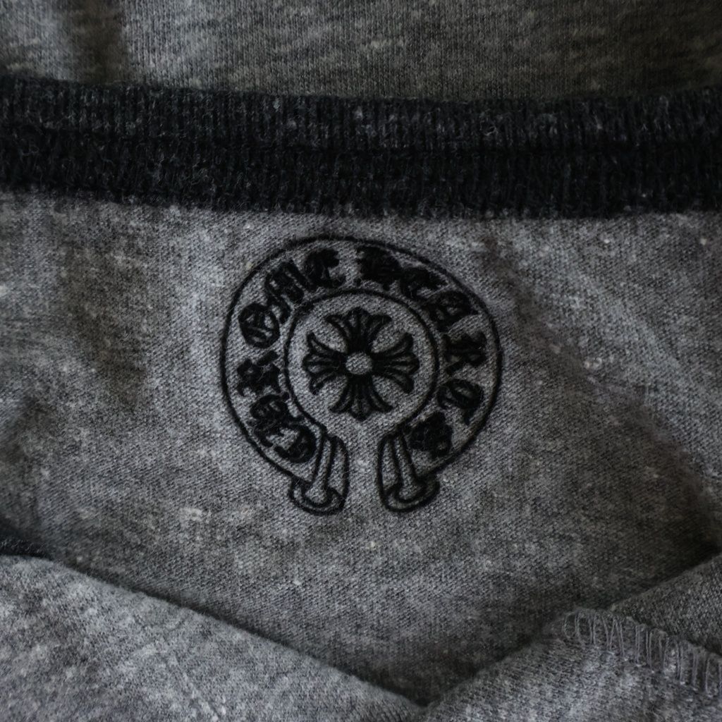 Chrome Hearts CH Plus Henley Neck Raglan T-Shirt Gray — view 7