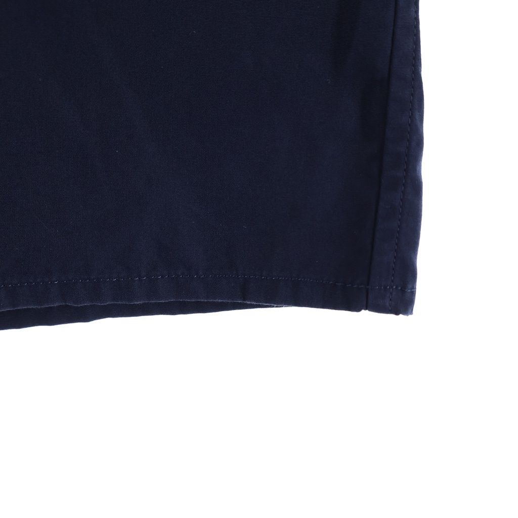 Loewe Cotton Poplin Open Collar Short Sleeve Shirt Navy — view 6