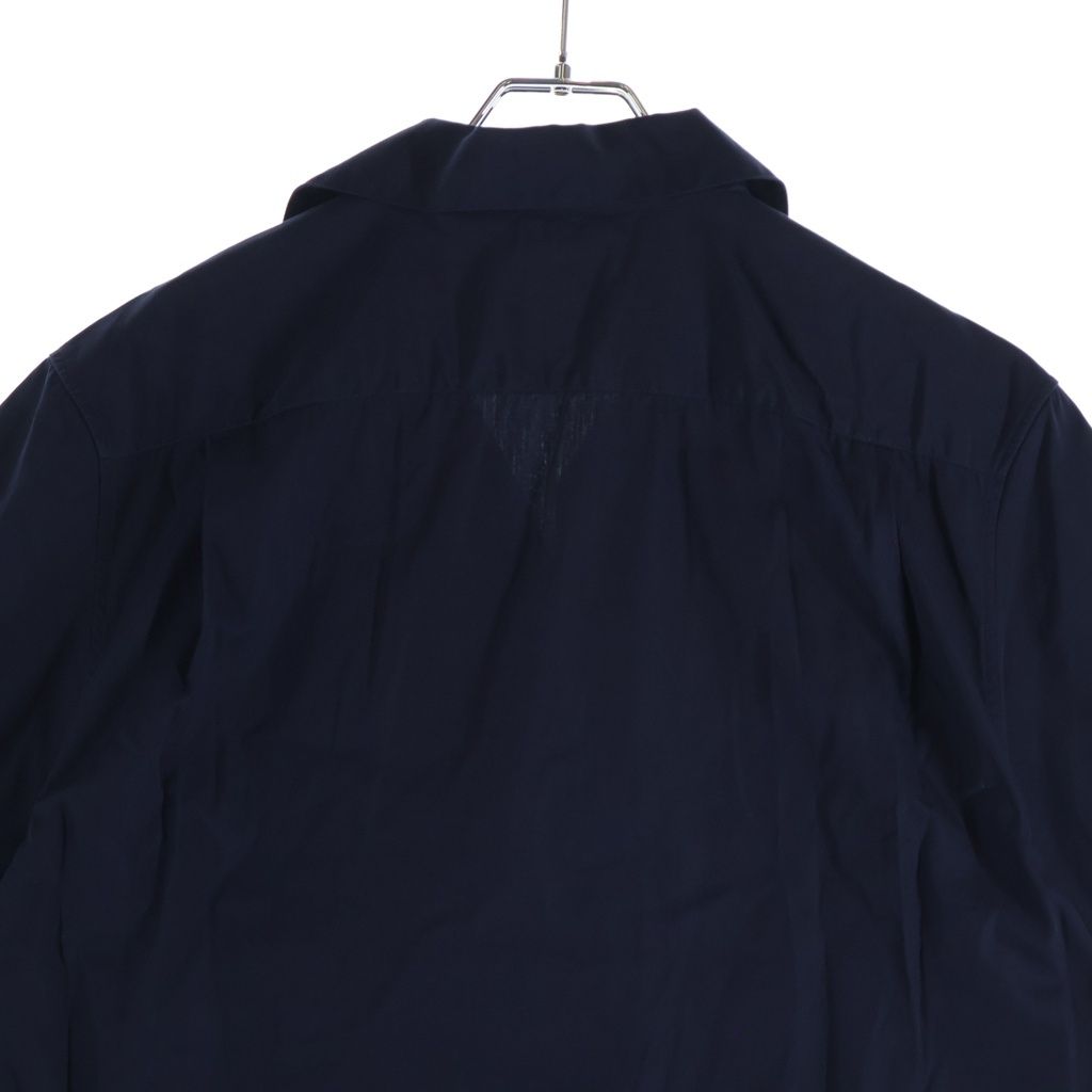 Loewe Cotton Poplin Open Collar Short Sleeve Shirt Navy — view 4