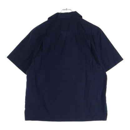 Loewe Cotton Poplin Open Collar Short Sleeve Shirt Navy — view 2