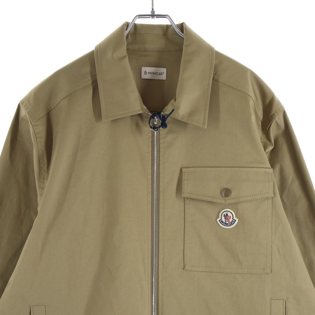 Moncler Camica Cottn Brend Gabardine Jacket Cotton Zip Up Beige — view 3