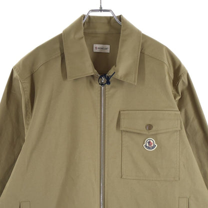 Moncler Camica Cottn Brend Gabardine Jacket Cotton Zip Up Beige — view 3