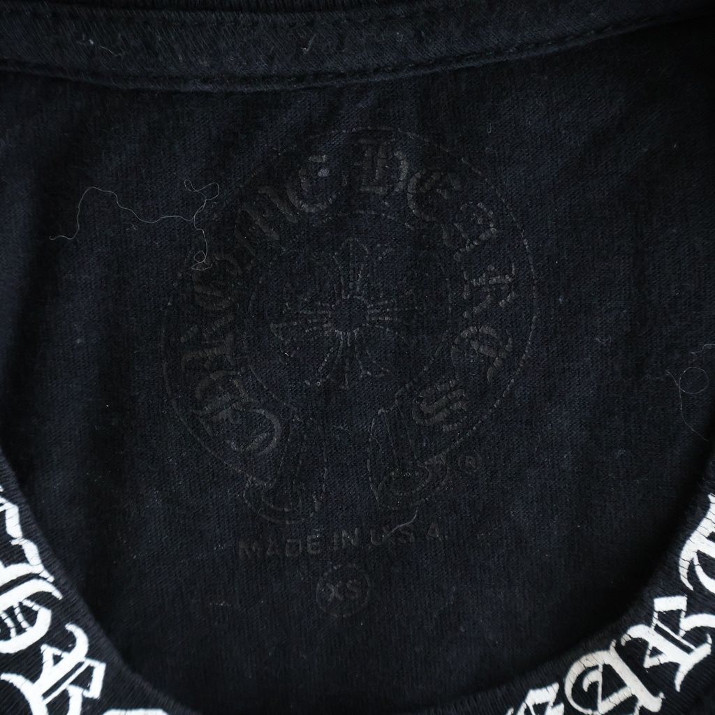 Chrome Hearts Neck Logo Short Sleeve Tee Print T-Shirt Cotton Black — view 7