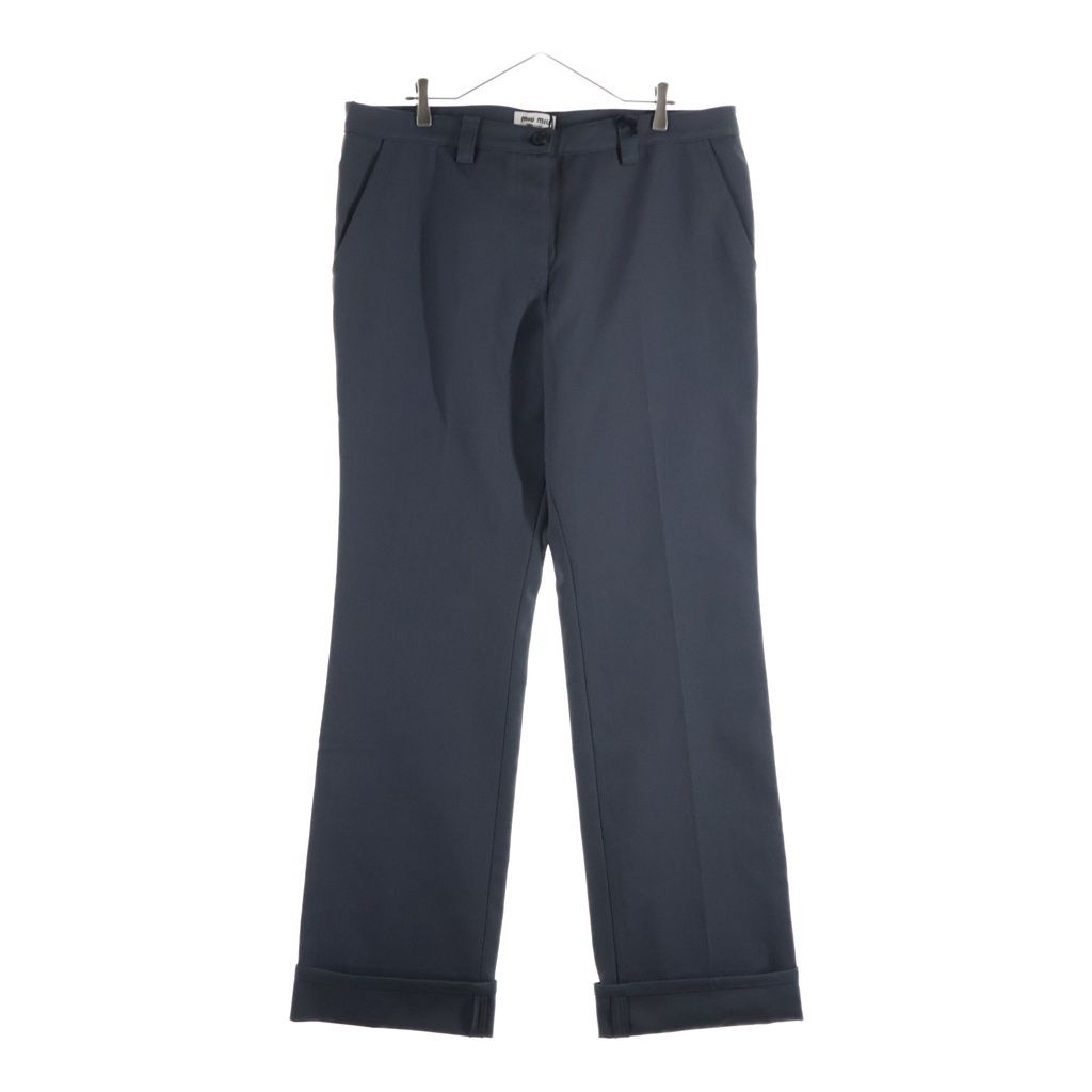 Miu Miu Polyester Pocket Logo Pants Gray