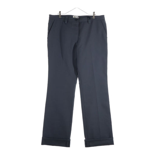 Miu Miu Polyester Pocket Logo Pants Gray