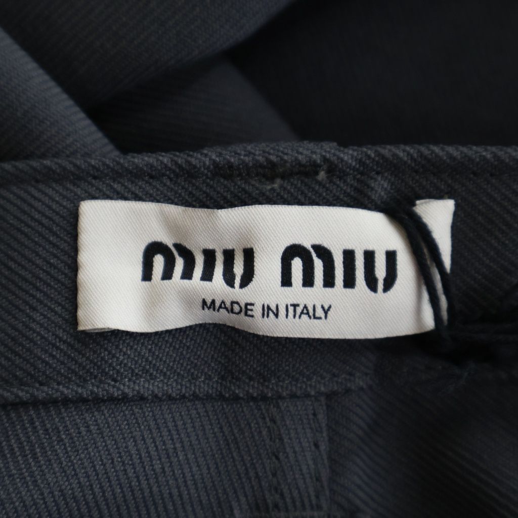 Miu Miu Polyester Pocket Logo Pants Gray — view 6