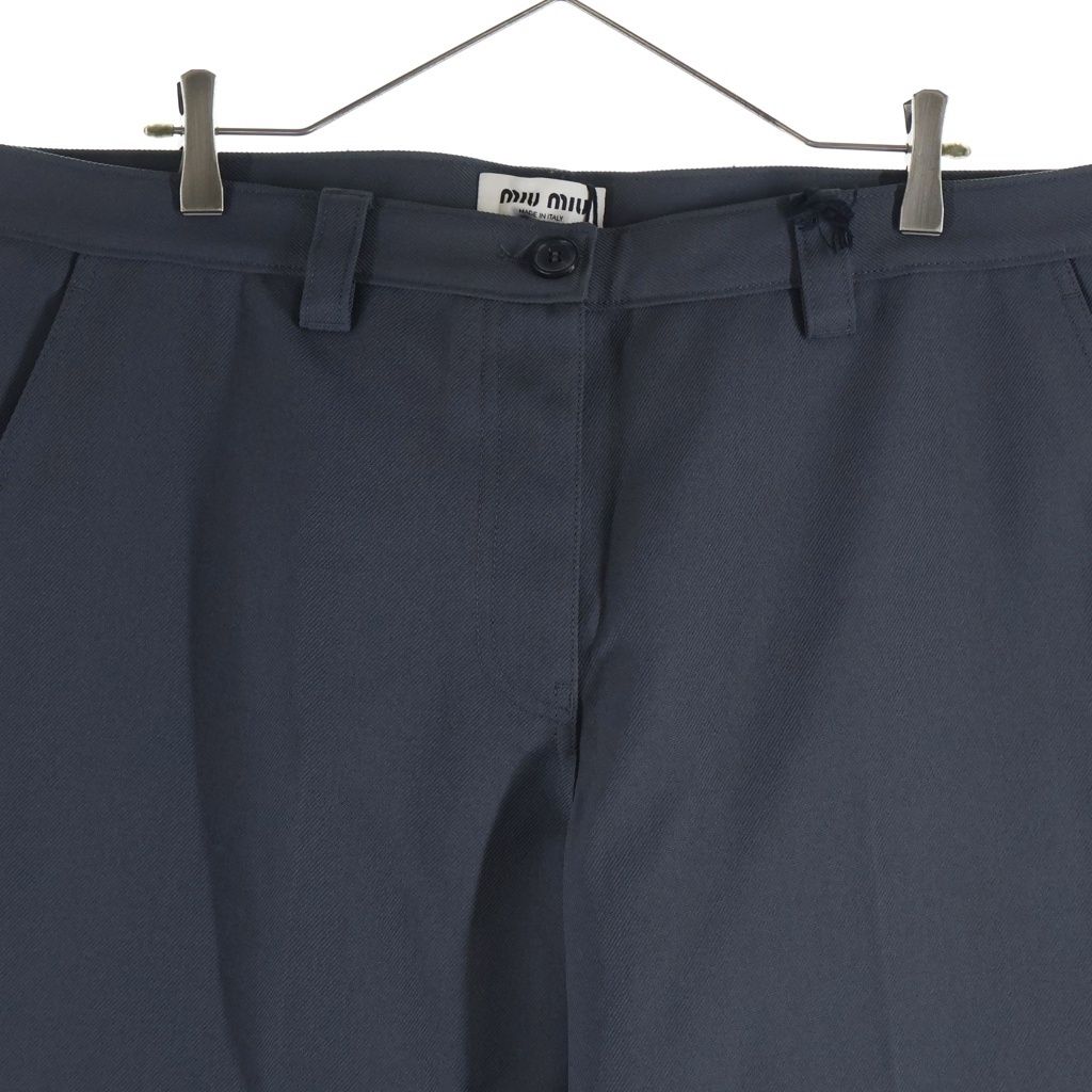 Miu Miu Polyester Pocket Logo Pants Gray — view 3