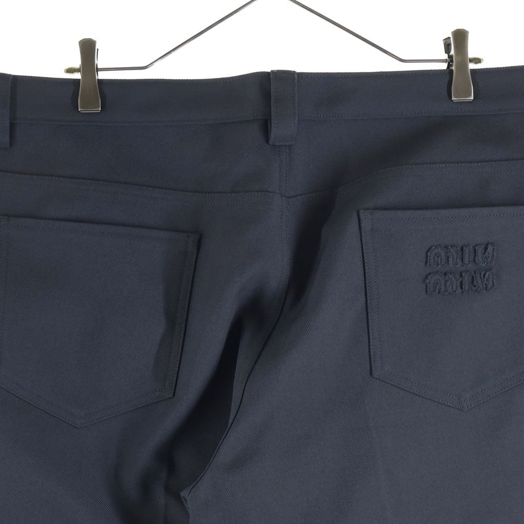 Miu Miu Polyester Pocket Logo Pants Gray — view 4