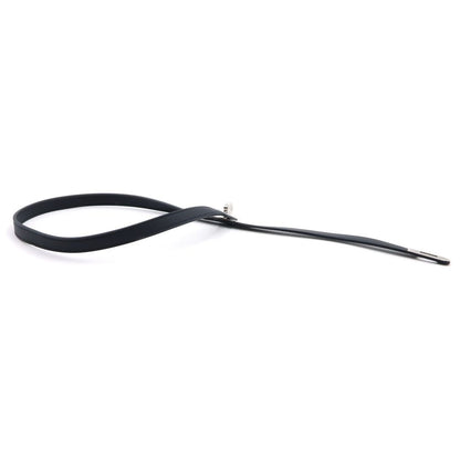Hermes Kelly Choker Black Swift Leather Silver Necklace — view 3