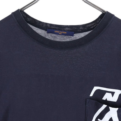 Louis Vuitton Forever Logo Printshort Sleeve T-Shirt Navy — view 3