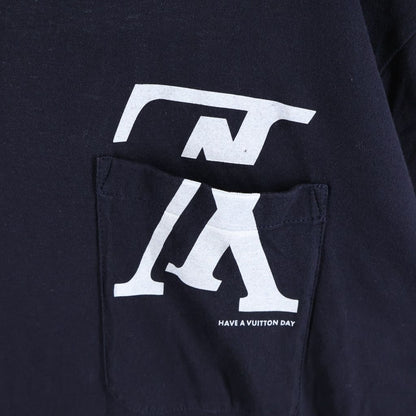 Louis Vuitton Forever Logo Printshort Sleeve T-Shirt Navy — view 5