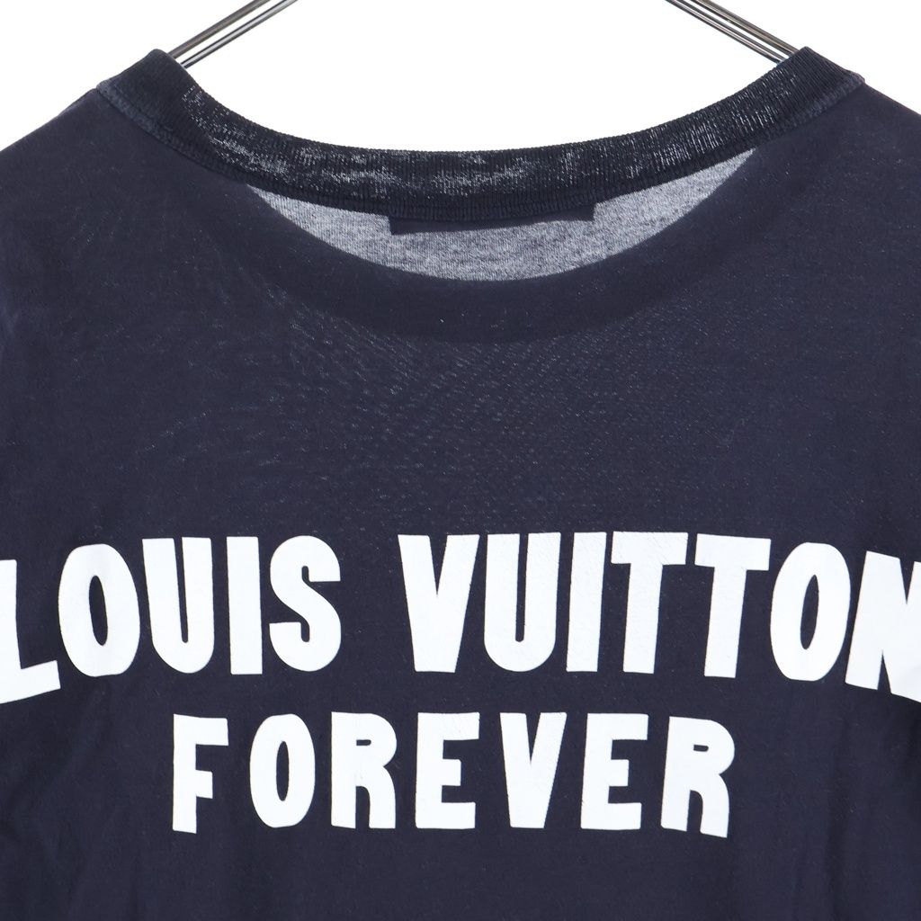 Louis Vuitton Forever Logo Printshort Sleeve T-Shirt Navy — view 4
