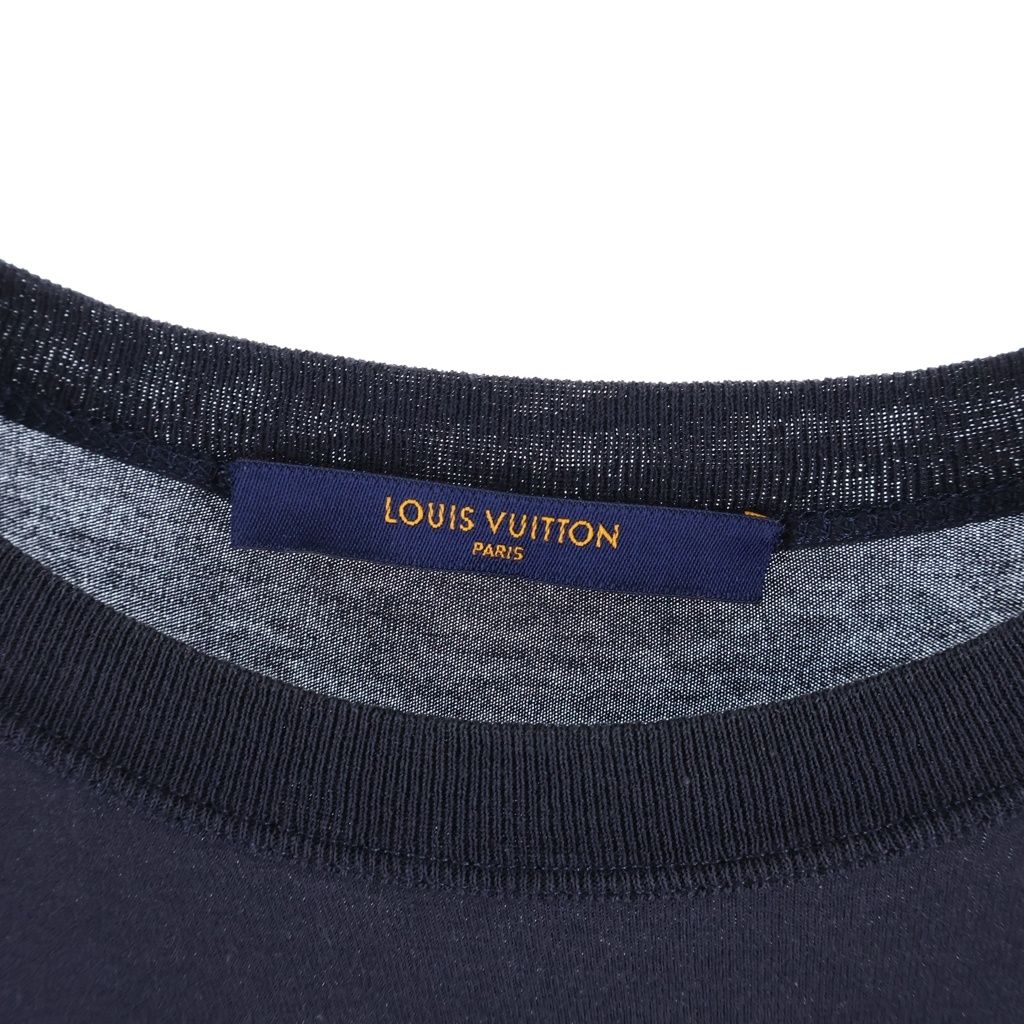 Louis Vuitton Forever Logo Printshort Sleeve T-Shirt Navy — view 6