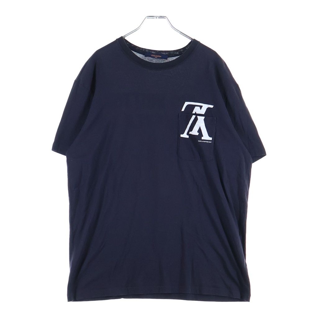 Louis Vuitton Forever Logo Printshort Sleeve T-Shirt Navy — view 2