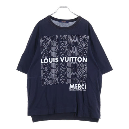 Louis Vuitton Printed Patchwork Oversize Tee Print Sleeve T-Shirt Navy