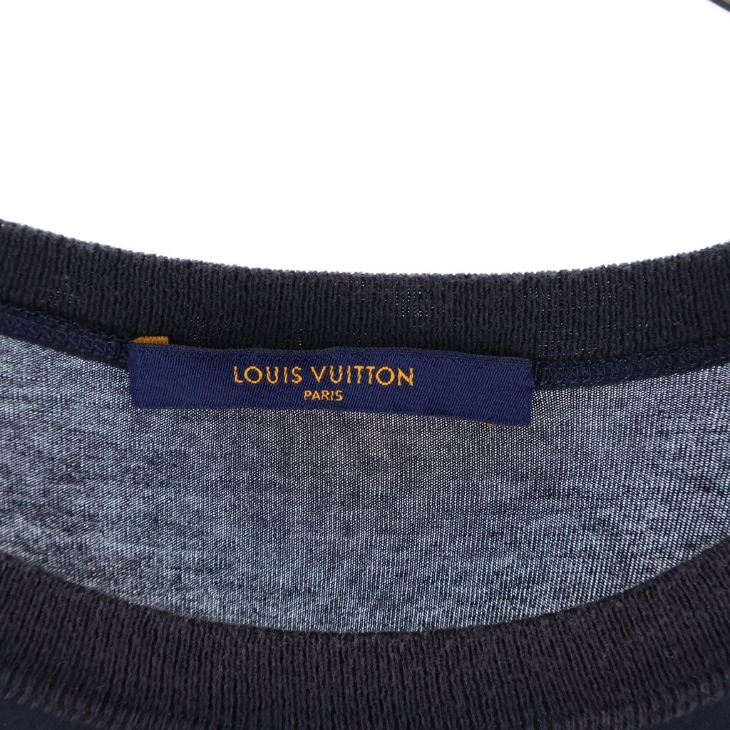 Louis Vuitton Printed Patchwork Oversize Tee Print Sleeve T-Shirt Navy — view 6