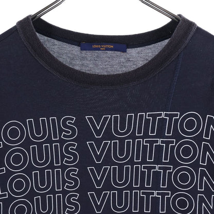 Louis Vuitton Printed Patchwork Oversize Tee Print Sleeve T-Shirt Navy — view 3