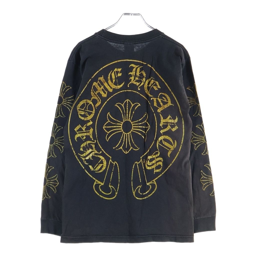 Chrome Hearts Vintage CH Pls Horseshoe Long Sleeve Tee CH Plus Print Crew Neck