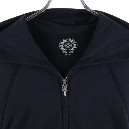 Chrome Hearts Vintage CH Plus Print Dagger Zip Up Hoodie Raglan Sleeve Black — view 3