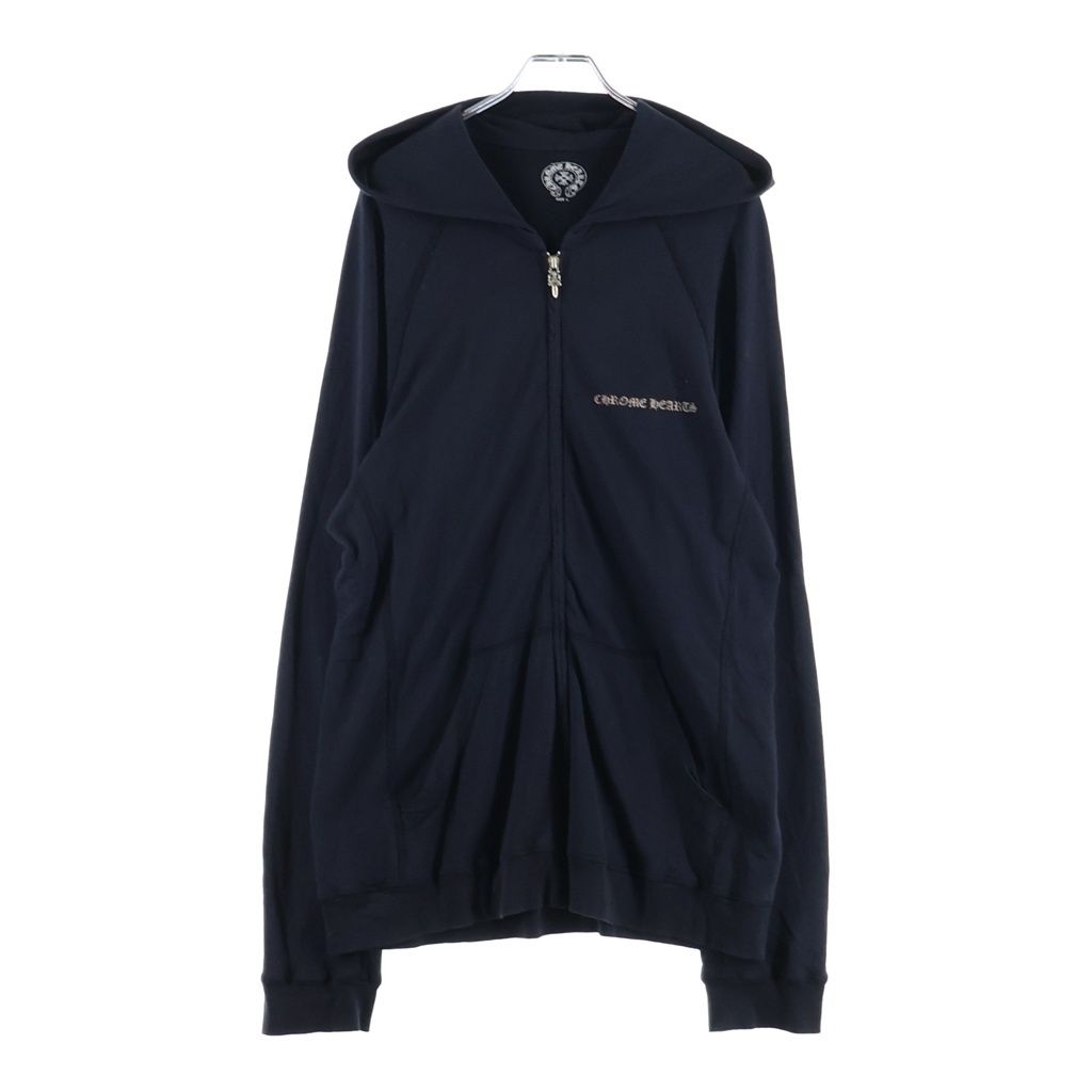 Chrome Hearts Vintage CH Plus Print Dagger Zip Up Hoodie Raglan Sleeve Black — view 2