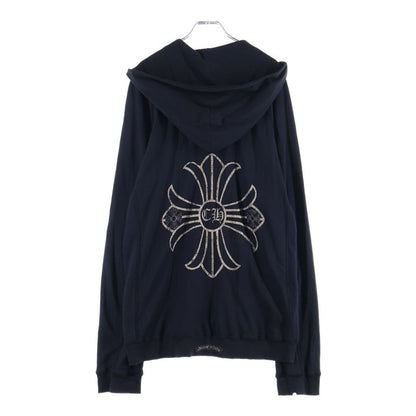 Chrome Hearts Vintage CH Plus Print Dagger Zip Up Hoodie Raglan Sleeve Black