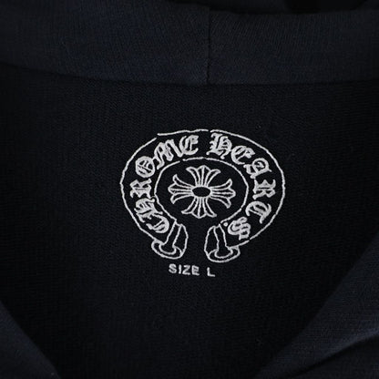 Chrome Hearts Vintage CH Plus Print Dagger Zip Up Hoodie Raglan Sleeve Black — view 7