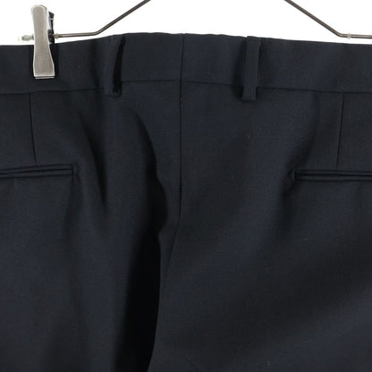 Fendi Wool Chain Side Line Flat-front Trousers Pants Black — view 4