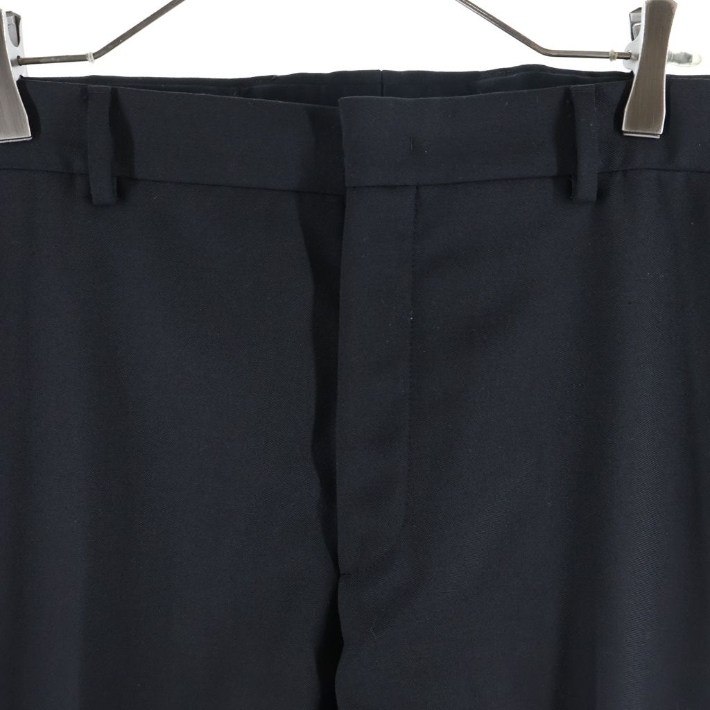Fendi Wool Chain Side Line Flat-front Trousers Pants Black — view 3