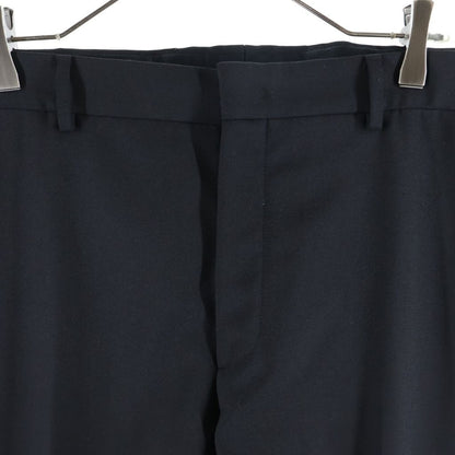 Fendi Wool Chain Side Line Flat-front Trousers Pants Black — view 3