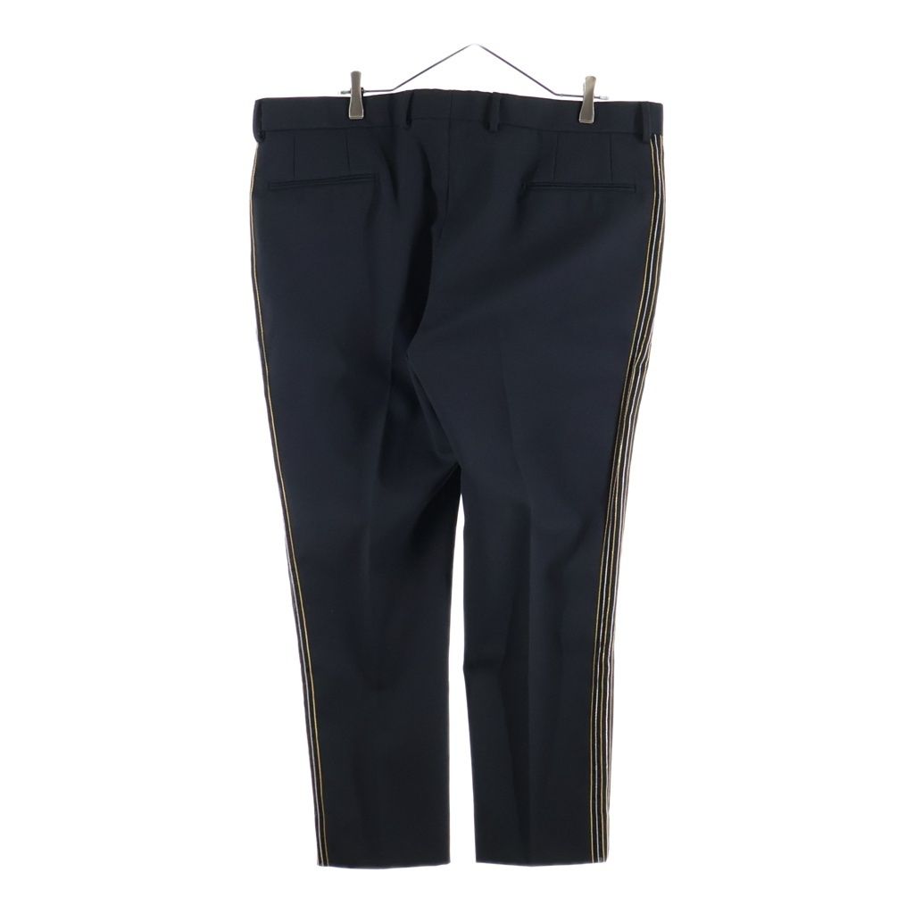 Fendi Wool Chain Side Line Flat-front Trousers Pants Black — view 2