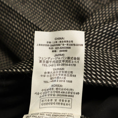 Fendi Wool Sheer Side Line Flat-front Trousers Pants Black — view 8