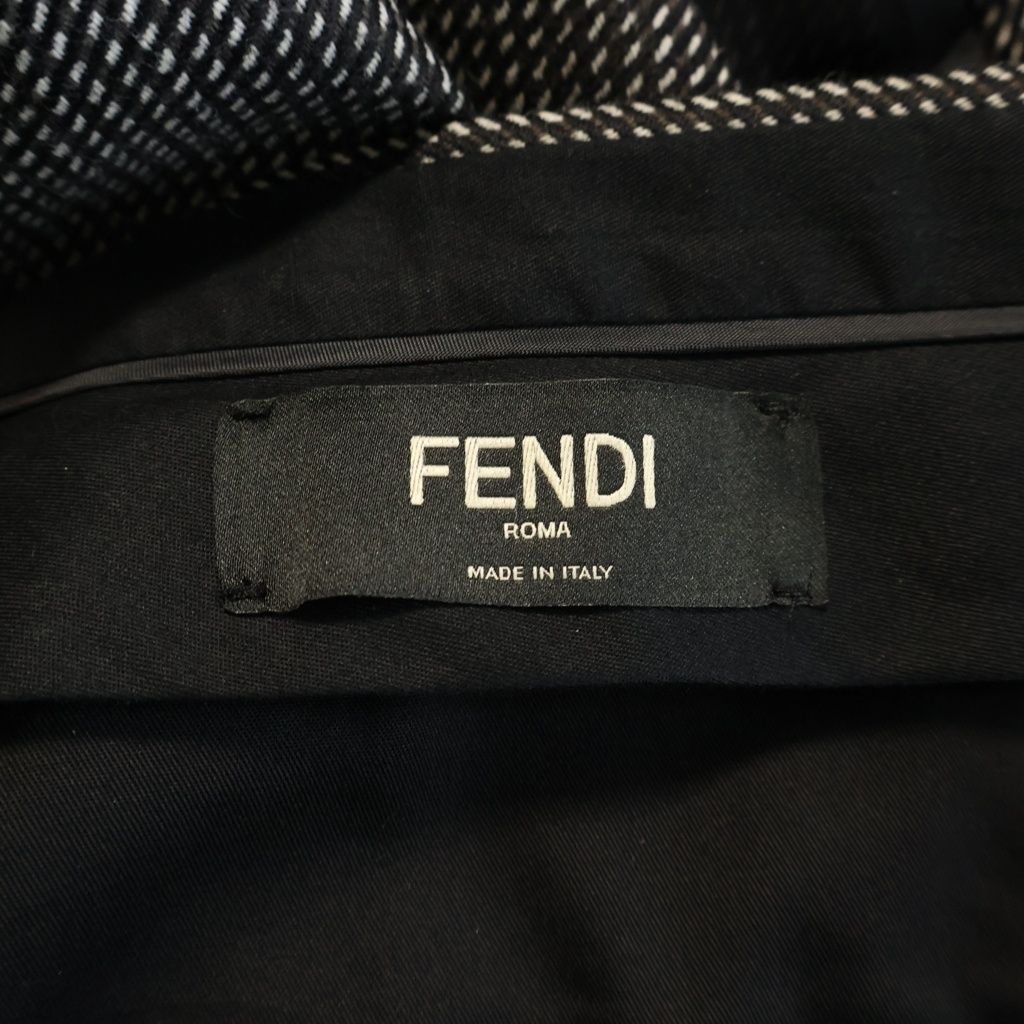 Fendi Wool Sheer Side Line Flat-front Trousers Pants Black — view 7