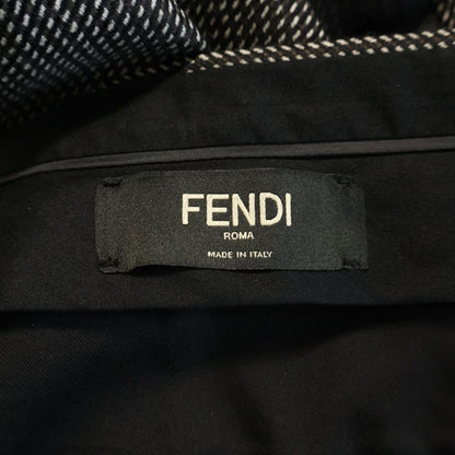Fendi Wool Sheer Side Line Flat-front Trousers Pants Black — view 7