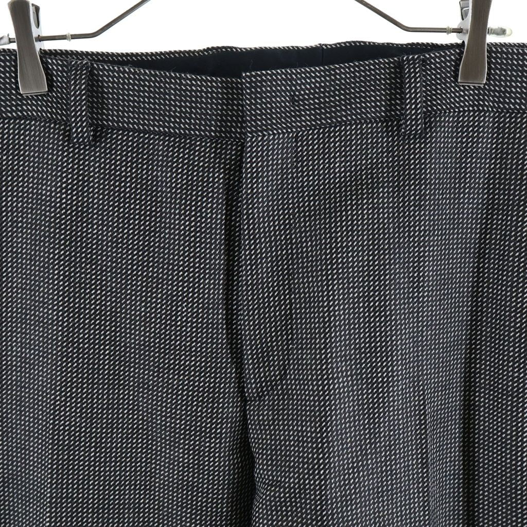 Fendi Wool Sheer Side Line Flat-front Trousers Pants Black — view 3
