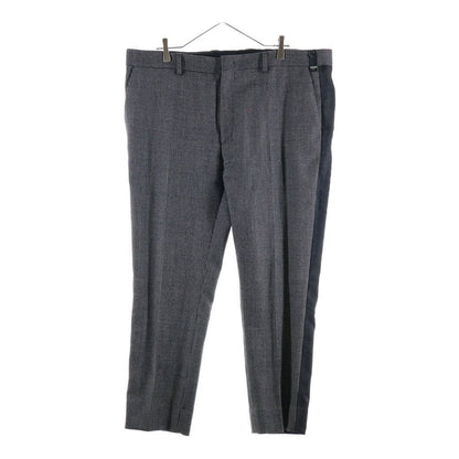 Fendi Wool Sheer Side Line Flat-front Trousers Pants Black