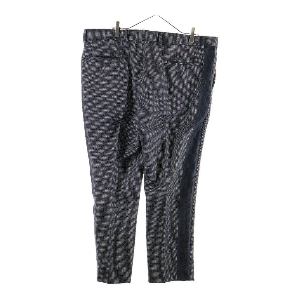 Fendi Wool Sheer Side Line Flat-front Trousers Pants Black — view 2